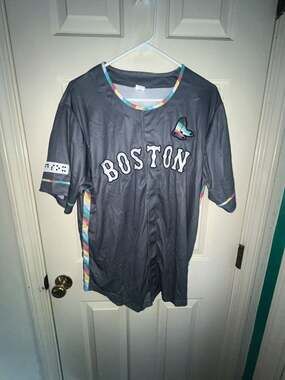 Boston Red Sox Disability Pride Jersey Size L Gray Baseball Jersey